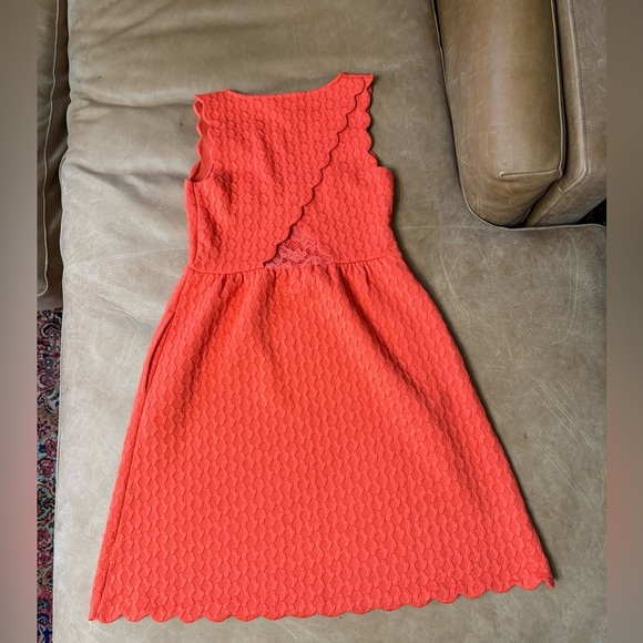 Maeve Knit Side Pockets Caye Scalloped Dress Size Small Coral ANTHROPOLOGIE - Picture 8 of 9